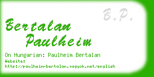 bertalan paulheim business card